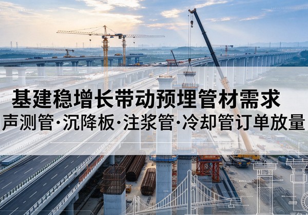 乐亭基建稳增长带动预埋监测管材需求，声测管、沉降板、注浆管订单持续放量